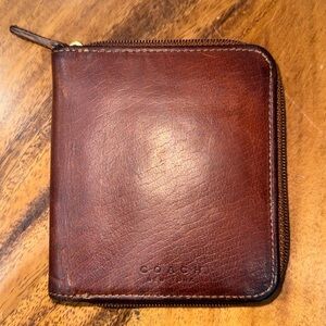 Vintage Coach Brown Leather Wallet Bifold w/ Certificate of Authenticity